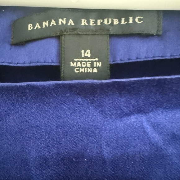 Banana Republic Flutter Sleeves Satin Silk Dress Size 14 - Picture 2 of 4